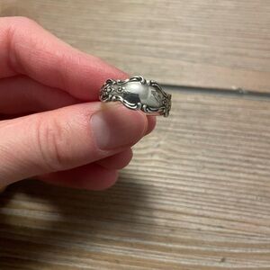 Elegant Sterling Silver adjustable spoon Women's Ring